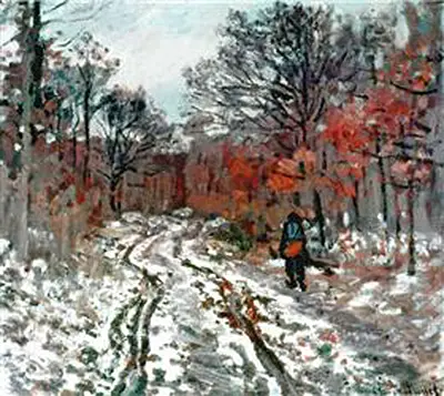 Path through the Forest, Snow Effect Claude Monet
